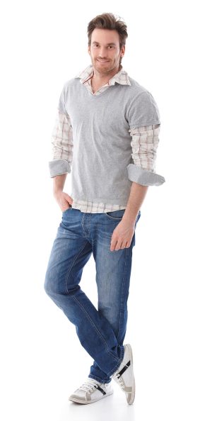Man in blue jeans