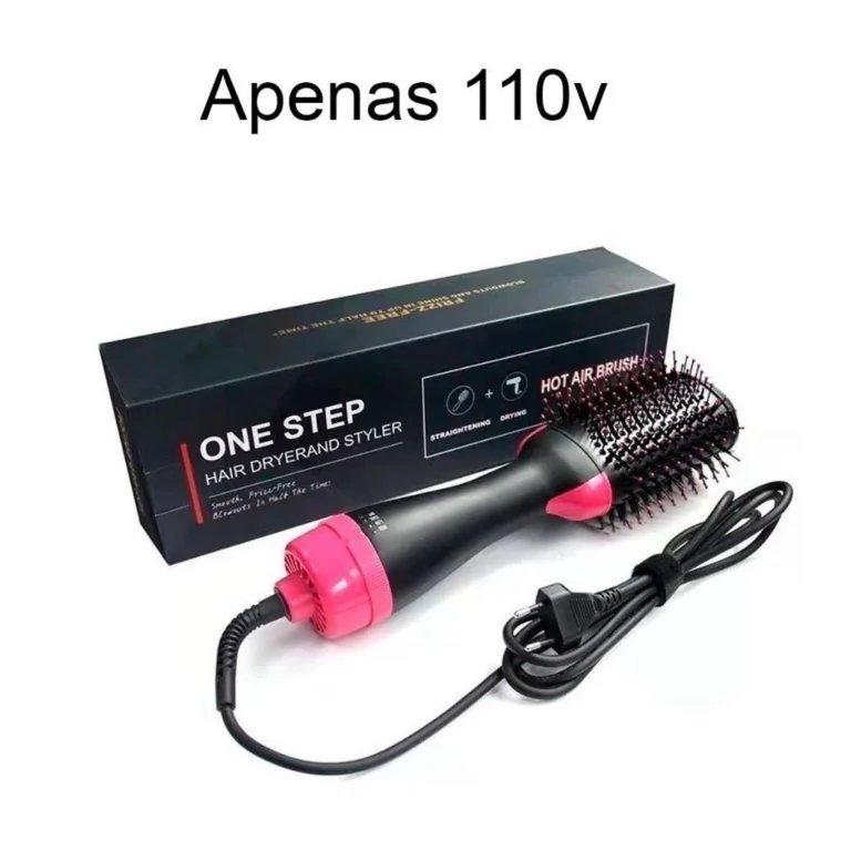 Escova Secadora Alisador Elétrica Quente Cabelo Com 3 Em1 Hair Styler