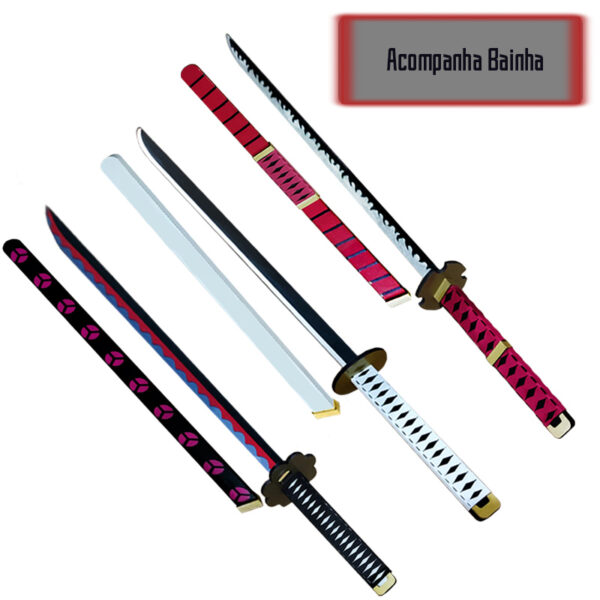 3 Espada Katana Shusui Wado - 3 Espada / Katana Shusui, Wado Ichimonji e Sandai Kitetsu Zoro One Piece Decoração…