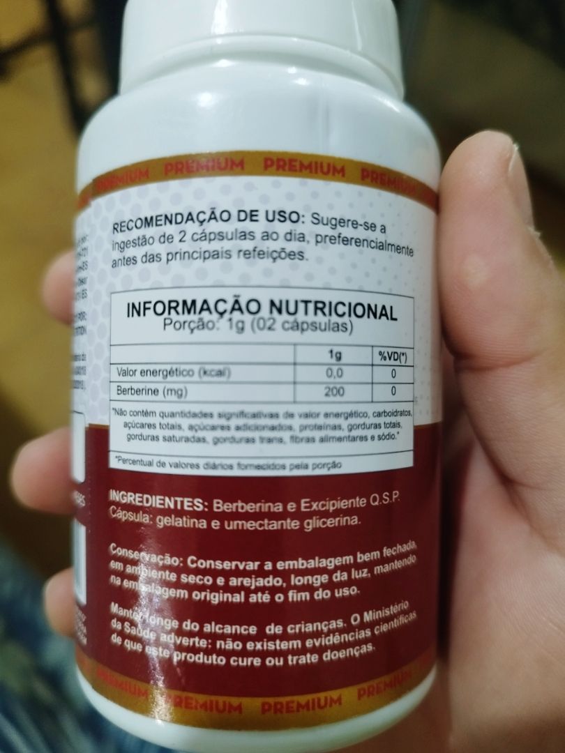 Berberina Natural Pura 120 Cps - Berberina natural - Pura - original - 120 cps 500mg