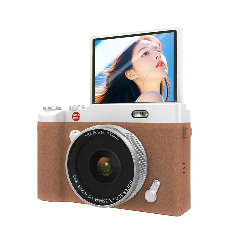 Camera Digital 64Mp Zoom 16X - Câmera Digital 64MP Profissional 4K Zoom 16X CCD Tela Flip 180° Selfie Vlog Alta…