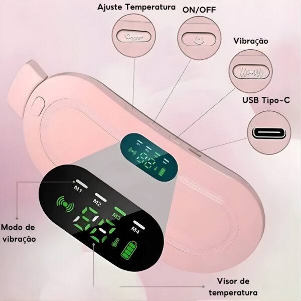 Cinta Compressa Termica Massageadora Abdominal - Cinta Compressa Térmica Massageadora Abdominal Para Cólica Menstrual…