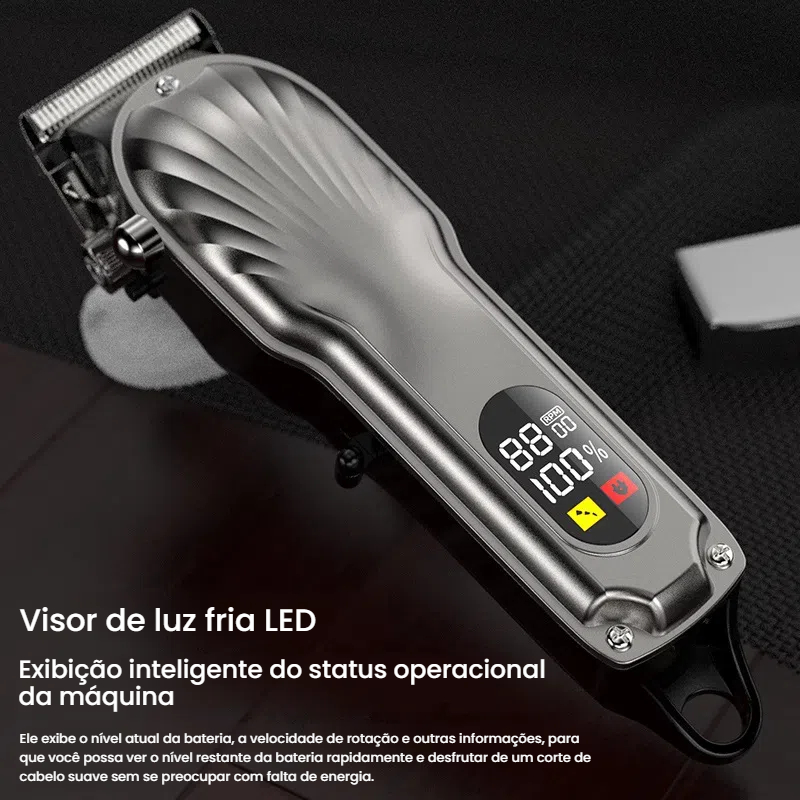 Maquina Cortar Cabelo Barba Recarregave - Máquina De Cortar Cabelo e Barba Profissional Portátil Recarregáve com visor…