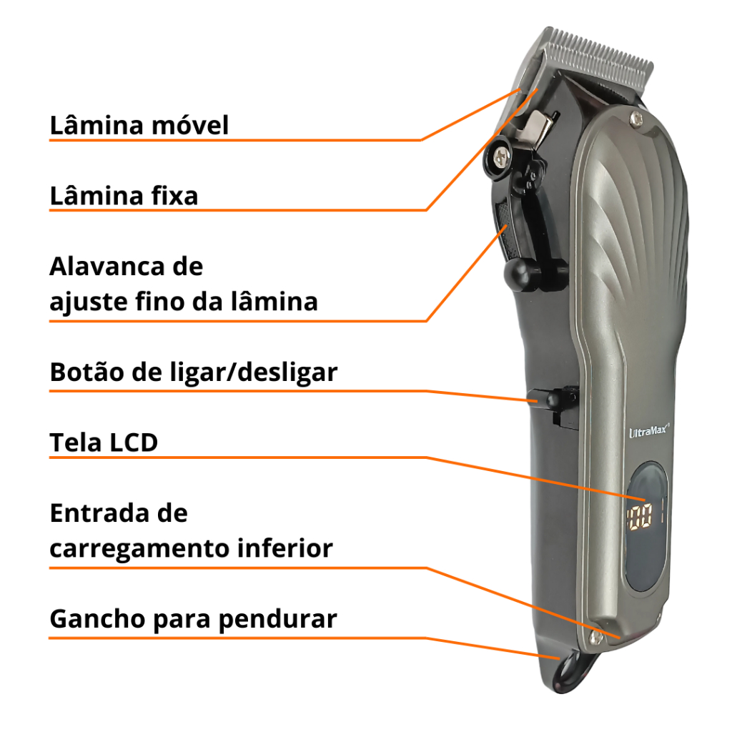 Maquina Cortar Cabelo Barba Recarregave - Máquina De Cortar Cabelo e Barba Profissional Portátil Recarregáve com visor…