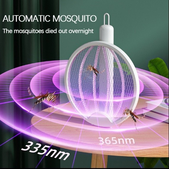 Mata Mosquitos 2 1 Raquete - Mata Mosquitos 2 Em 1 Raquete Recarregável Com Lâmpada UV 3000V USB TOP