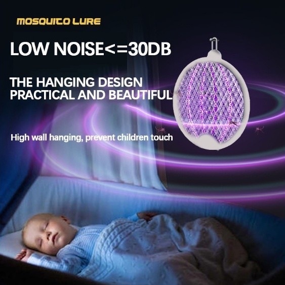 Mata Mosquitos 2 1 Raquete - Mata Mosquitos 2 Em 1 Raquete Recarregável Com Lâmpada UV 3000V USB TOP