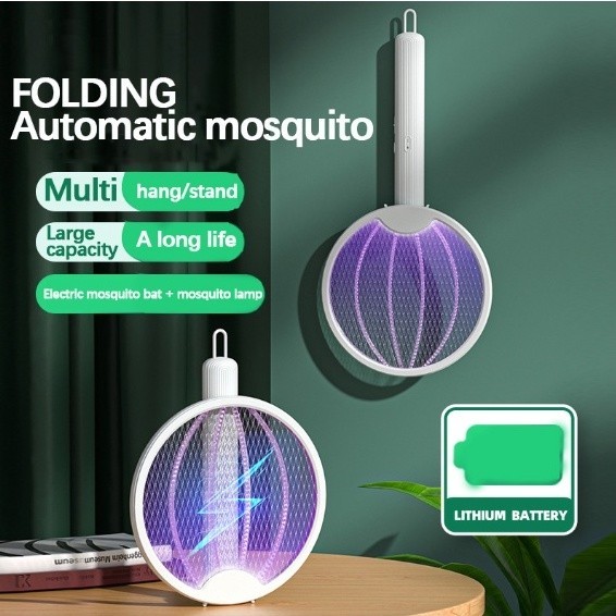 Mata Mosquitos 2 1 Raquete - Mata Mosquitos 2 Em 1 Raquete Recarregável Com Lâmpada UV 3000V USB TOP