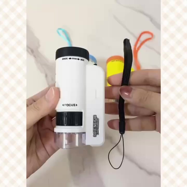 Mini Microscopio Mao Zoom 60X - Mini Microscópio De Mão Portátil Com Zoom 60X-180X Para Plantas Infantis para crianças