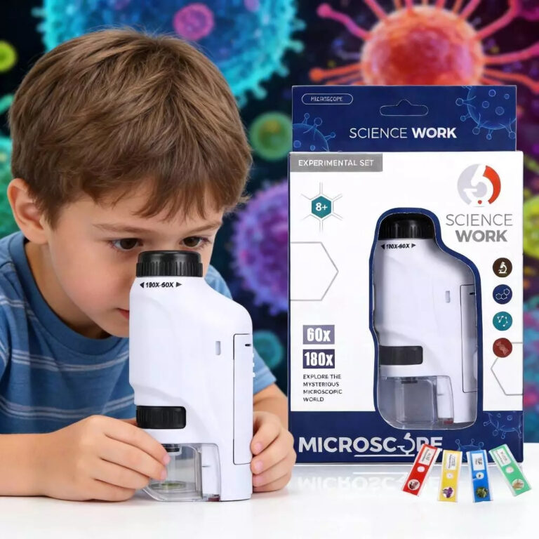 Mini Microscópio De Mão Portátil Com Zoom 60X-180X Para Plantas Infantis para crianças