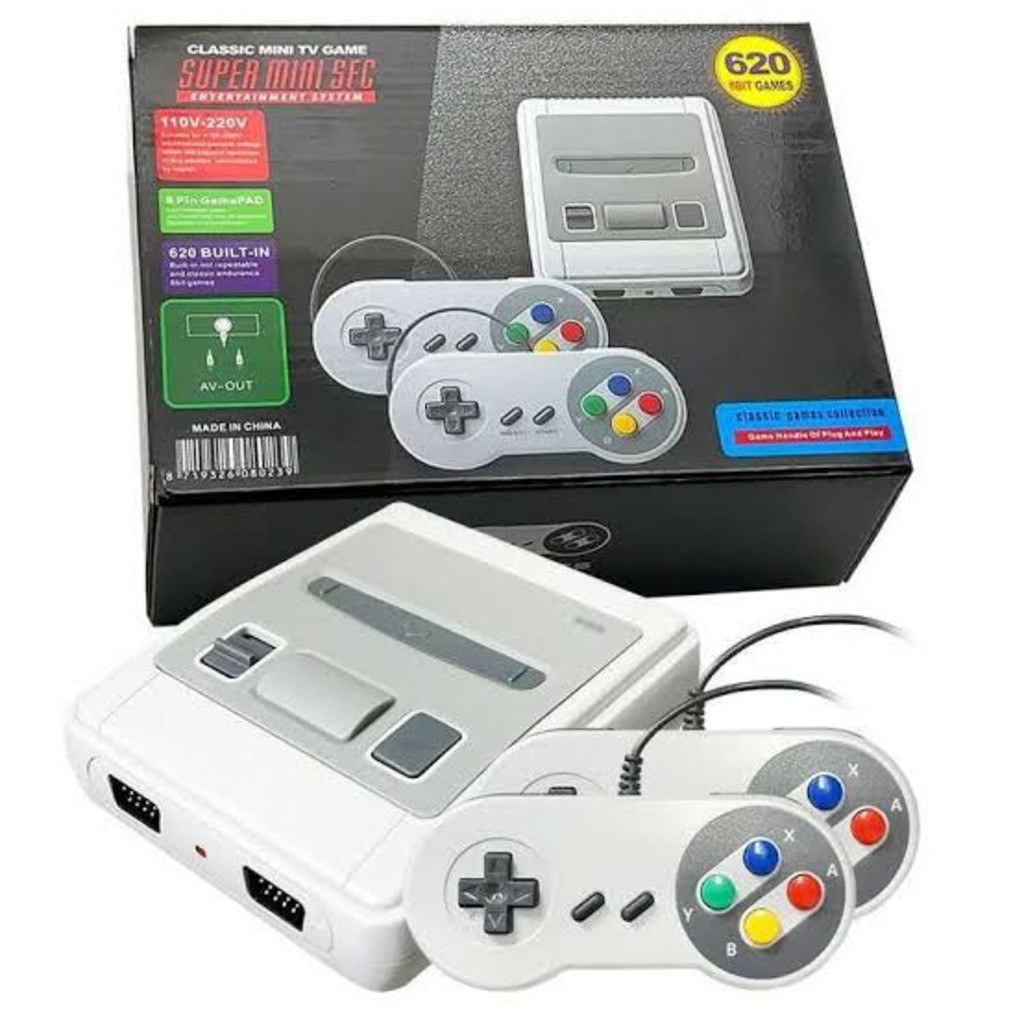 Video Game Classic Super Nintendo - Video Game Classic Super Nintendo Mini SNES Com 2 Controles 8 Bits 620 Jogos…