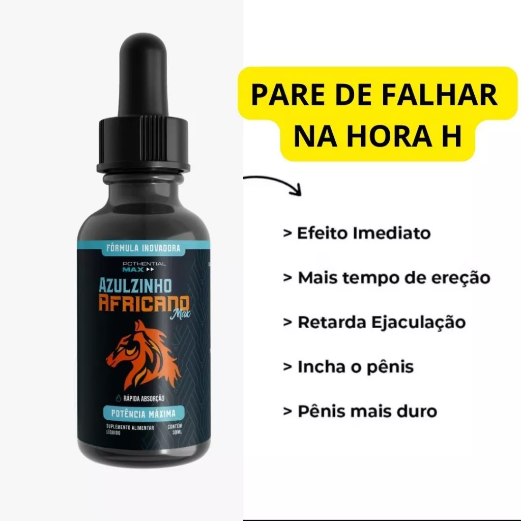 Azulzinho Africano Gotas 30ml suplemento masculino líquido