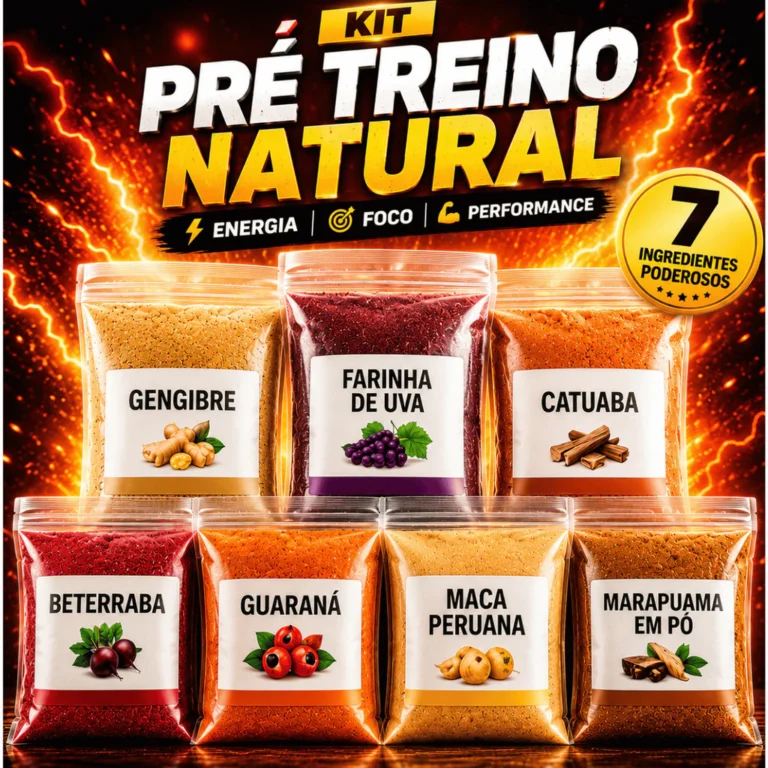 Kit Pré Treino Natural 7 Itens // Sinta a diferença logo no 1º dia!