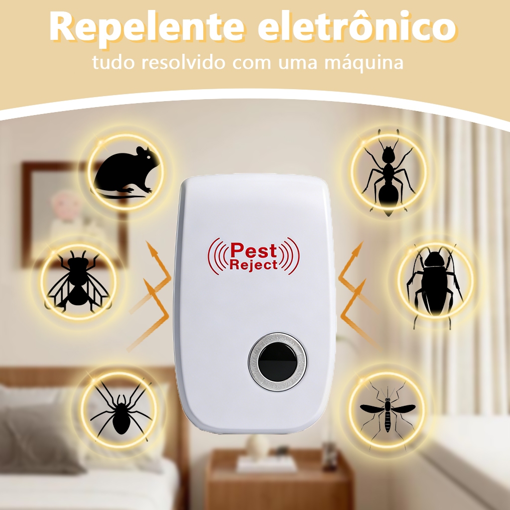 1 2 3 4Unidade Repelente - 1/2/3/4unidade Repelente Eletrônico Ultrassônico Mosca Pernilongos Baratas Morcegos repele…