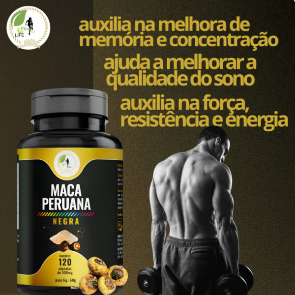 Mak Black 120 Capsulas Fits - Mak@ Black 120 Cápsulas Fits Life 100% Natural