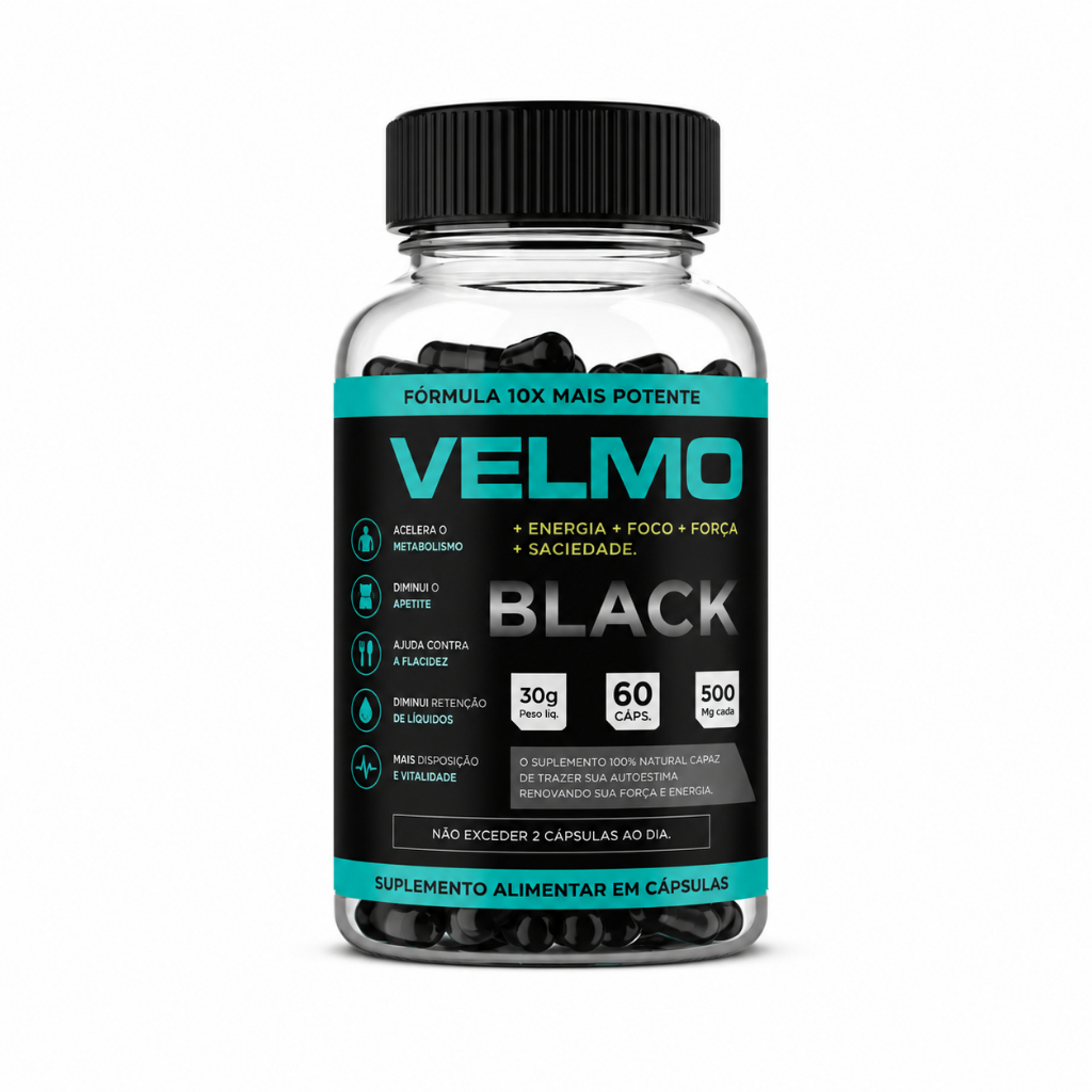 Velmo Black Capsulas Energia Forca - Velmo Black Capsulas Mais Energia e Força!