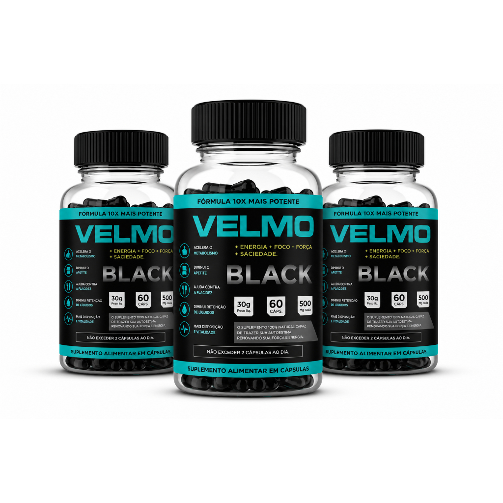 Velmo Black Capsulas Energia Forca - Velmo Black Capsulas Mais Energia e Força!